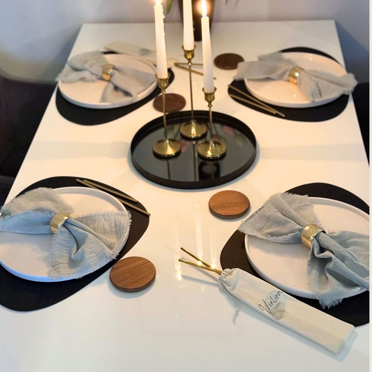 Dekorativer runder ILK Untersetzer für Küche, Tisch und Wohnraum