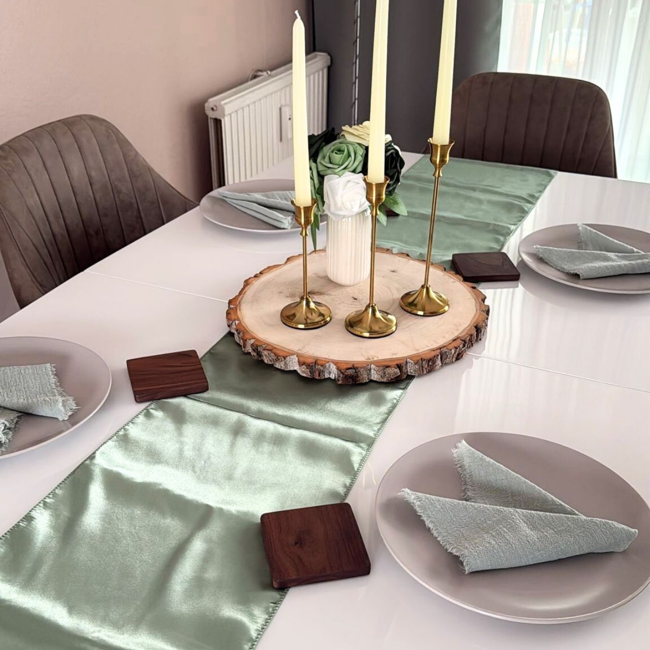 Premium Untersetzer aus echter Walnuss für Gläser und Tassen