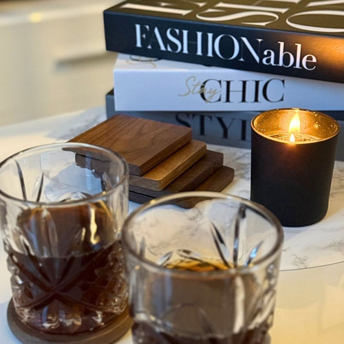 ILK Walnuss-Untersetzer in eckiger Form – dekorativ und funktional