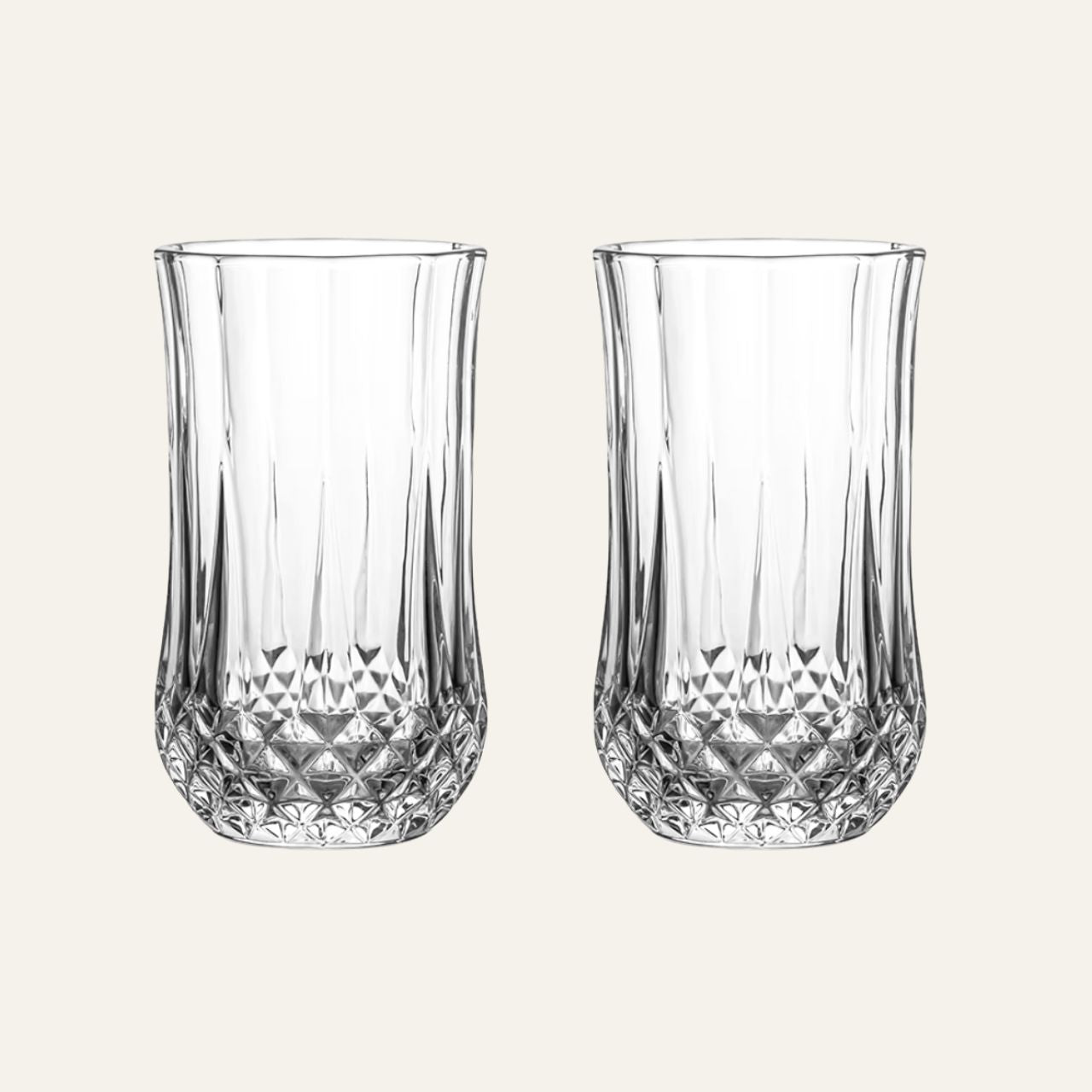 Luna langes Trinkglas mit edlem Diamantschliff