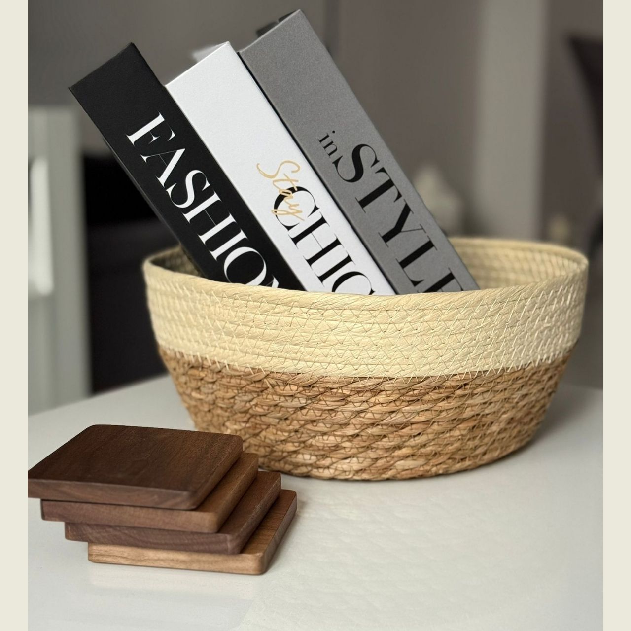 Großer Melina Korb zum Verstauen von Decken und Alltagsgegenständen