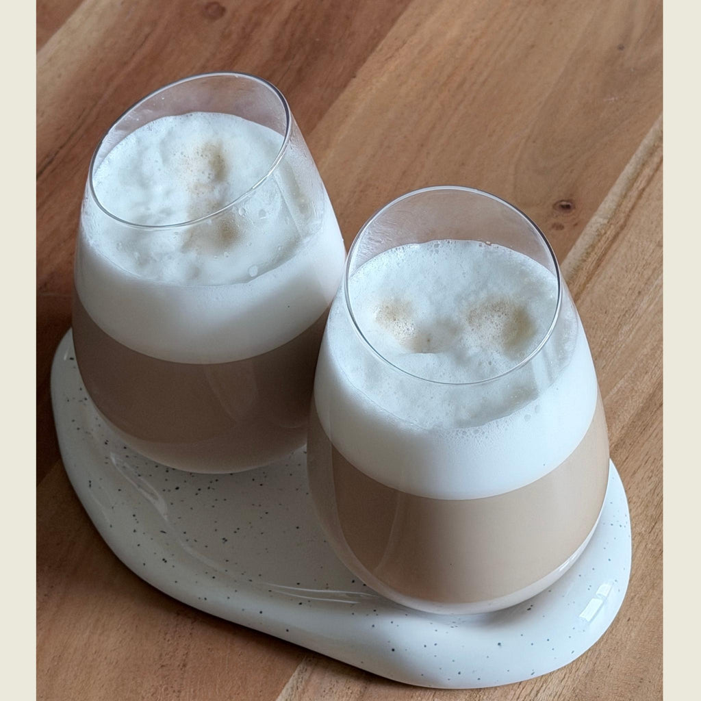 Mirel trinkglas Nah von oben mit Kaffee