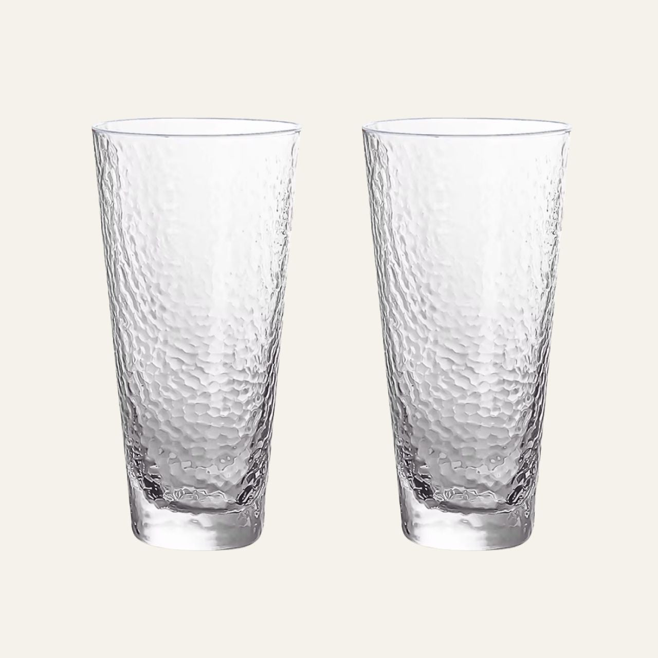 Nuvia langes Trinkglas mit gehämmerter Struktur – Vintora Home