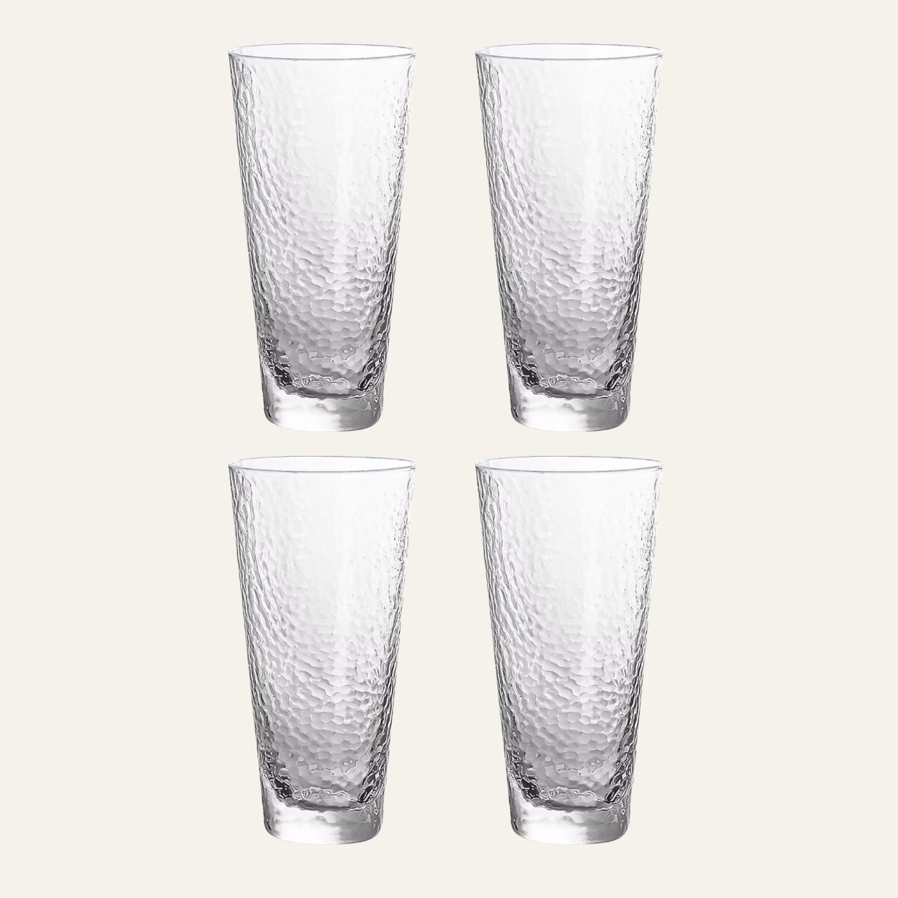 Edles Nuvia Longdrink-Glas mit modernem, gehämmertem Design