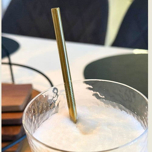 Hochwertige Edelstahl-Strohhalme inklusive Reinigungsbürste